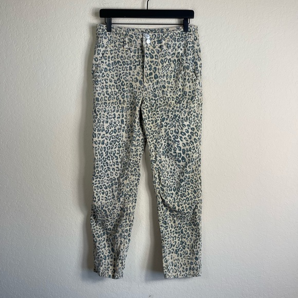Pilcro The Wanderer Leopard Print Cargo Straight Leg Jeans Size 27 - Picture 5 of 12